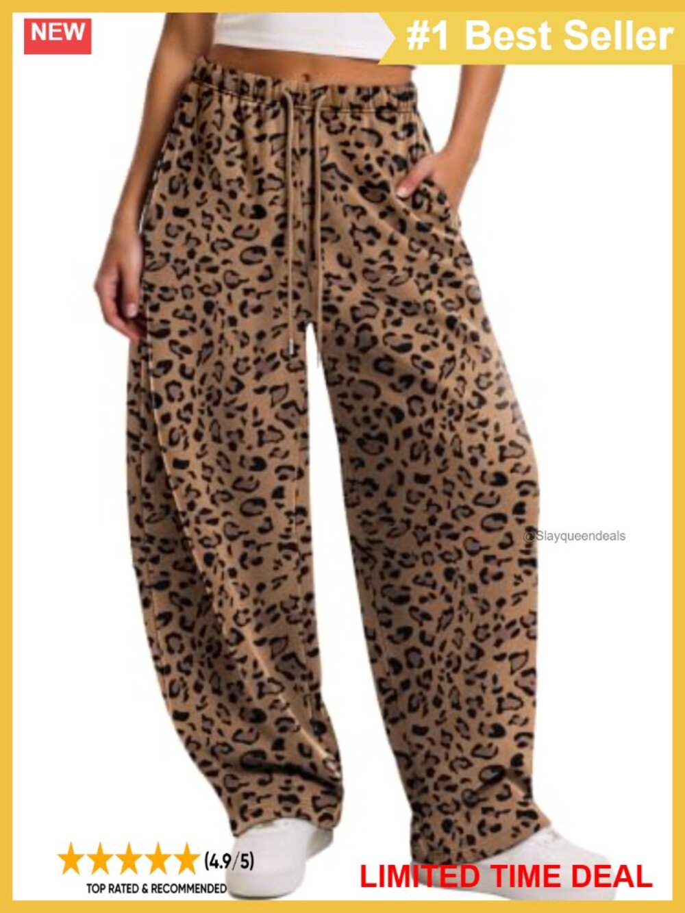 Sampeel Barrel Sweatpants Cotton Blend French Terry Drawstring Wide Leg